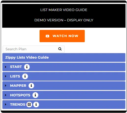 Zippy Lists Video Guide