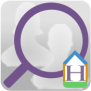 agent-search A purple magnifying glass over an image of a house.